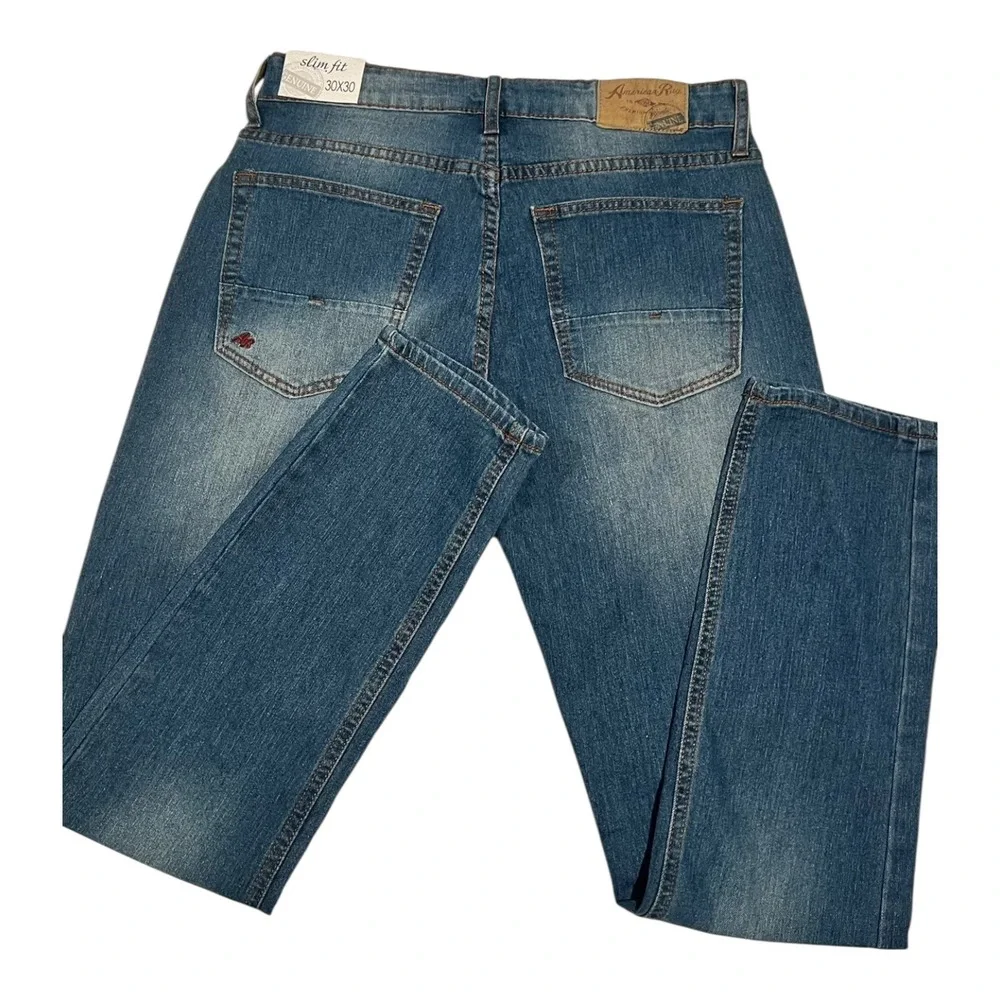 NWT‎ American Rag Brunswick Men's Jeans 30x30 Slim Fit Blue Denim Motorcycle